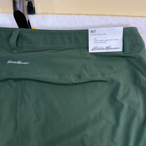 NWT Eddie Bauer 16 Tall Flexion Lined Pant Green Active Winter Utility Outdoor - Picture 6 of 12